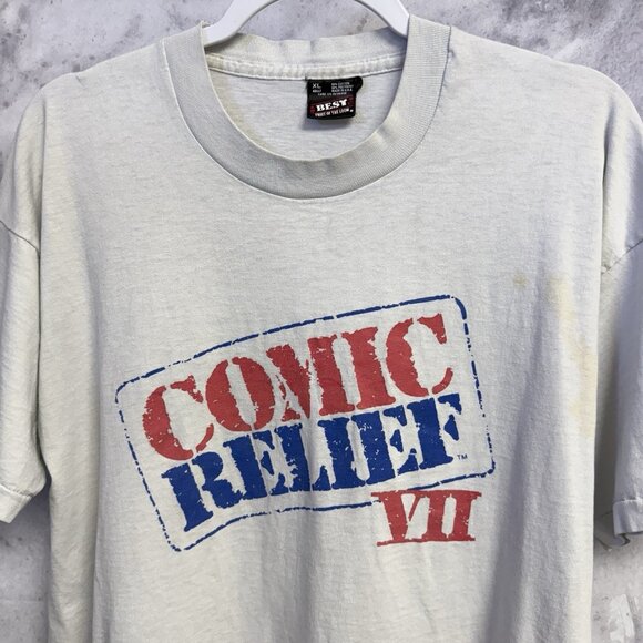 Vintage Comic Relief VII T Shirt Mens XL Robin Williams USA 90s - Picture 1 of 16